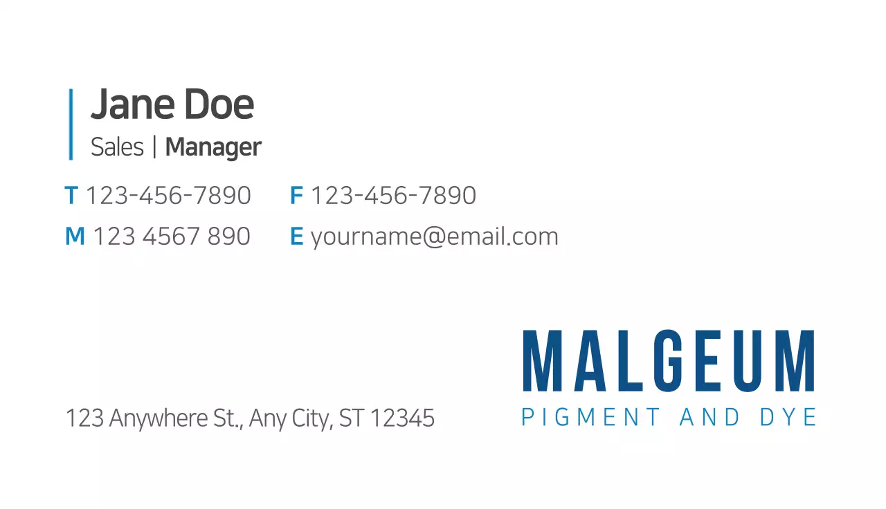 Blue Professional Pigment Business Card