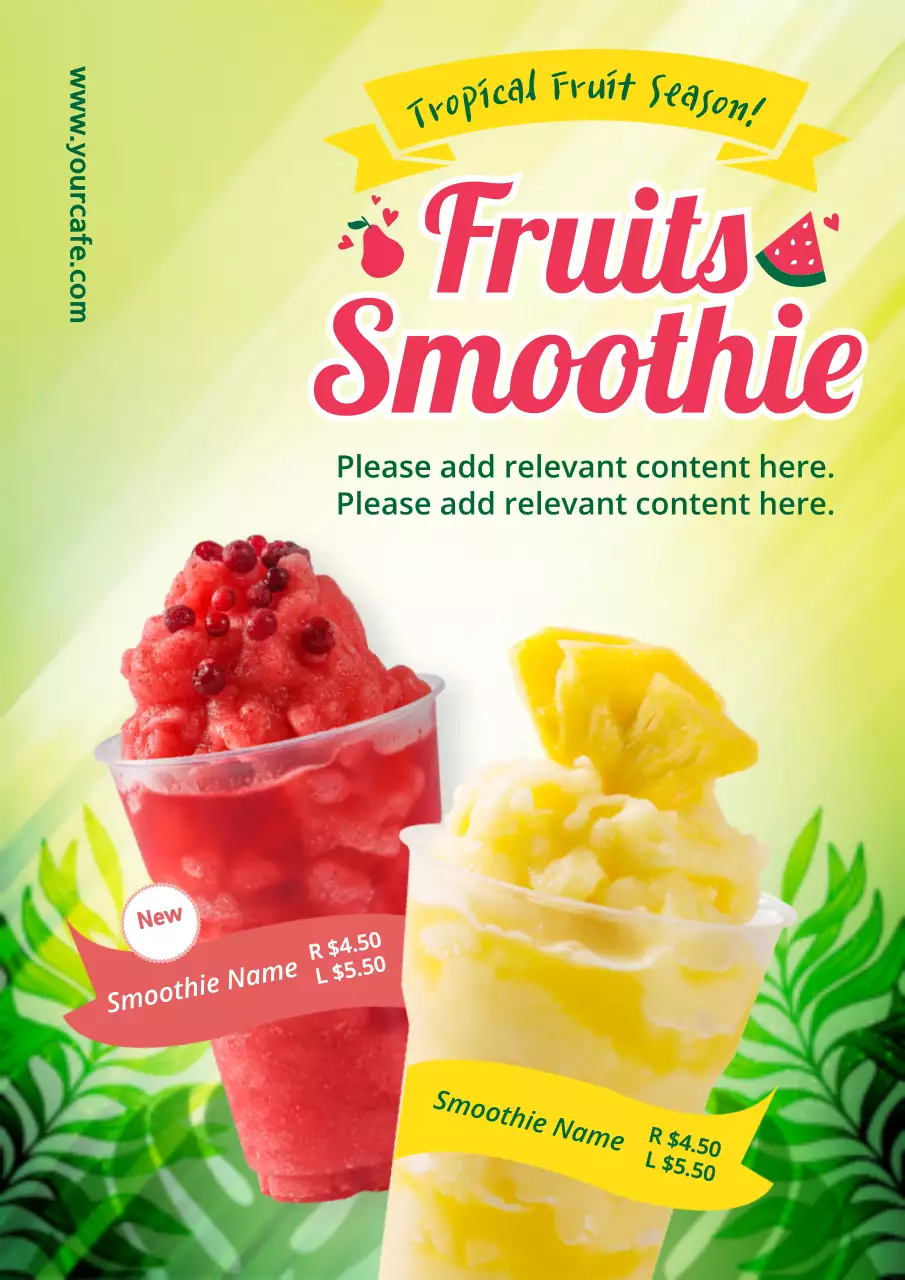 Red Tropical Smoothie Promotion Poster