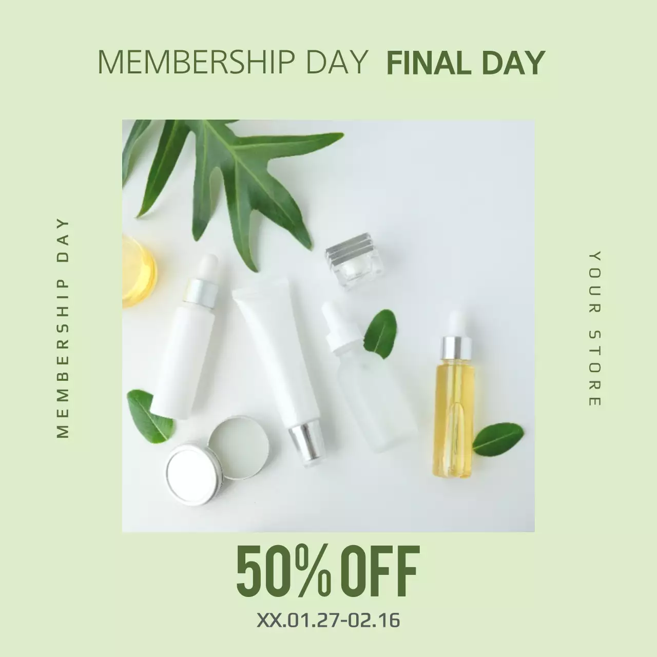 Green Minimal Skincare Promotion Instagram Post