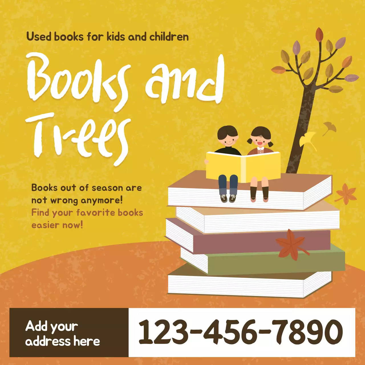 Yellow Retro Bookstore Promotion Instagram Post