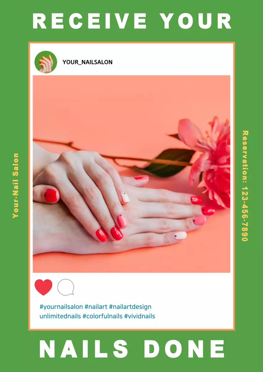 Green Trendy Nail Promotion Poster