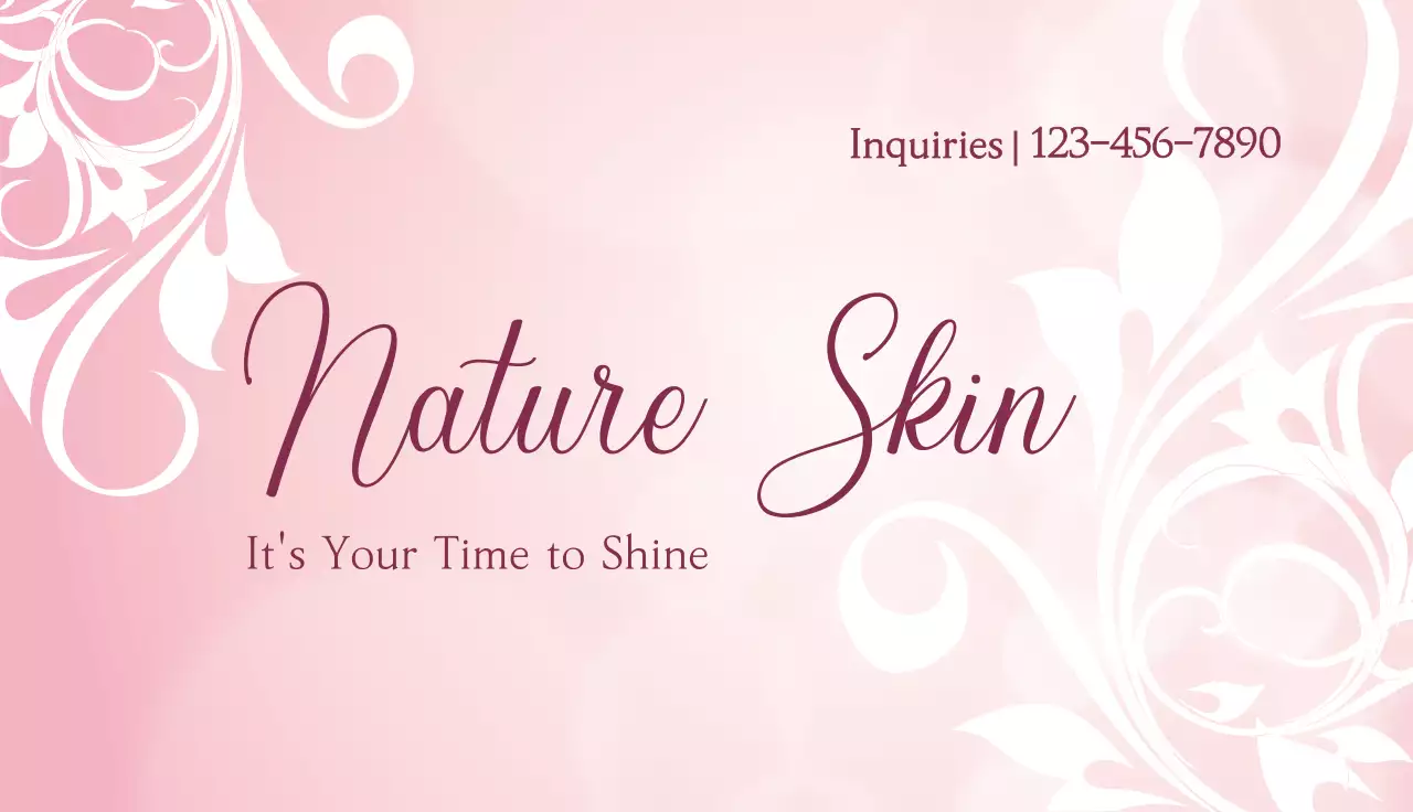 Pink Elegant Skincare Promotion Business Card