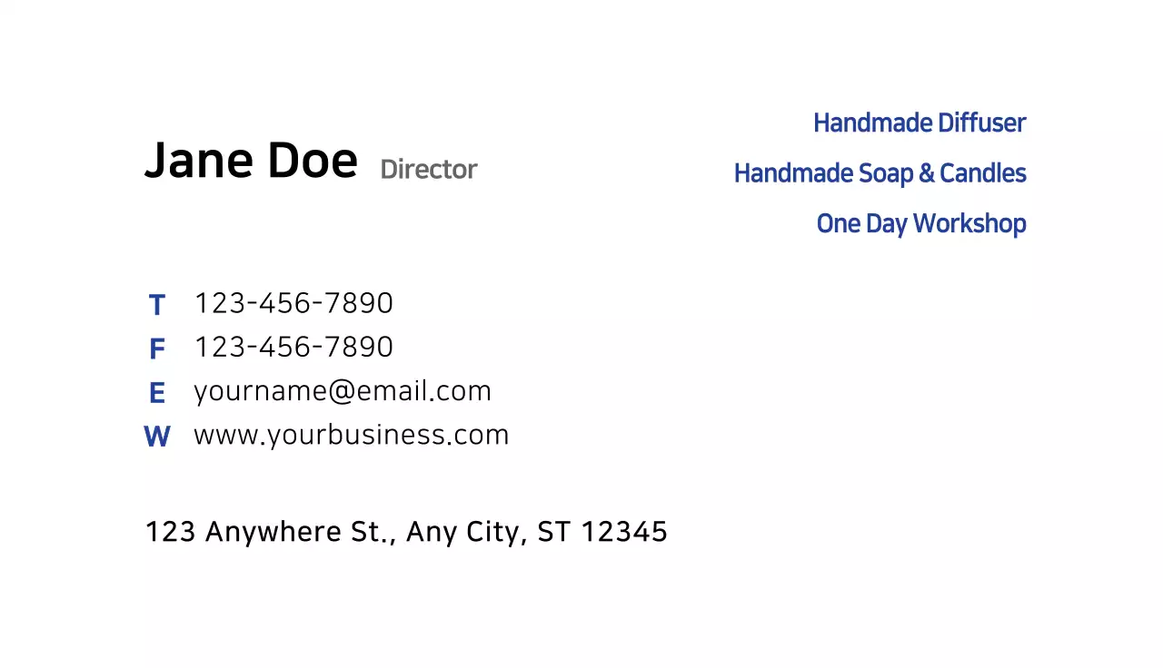 Green Tropical Workshop Promotion Business Card