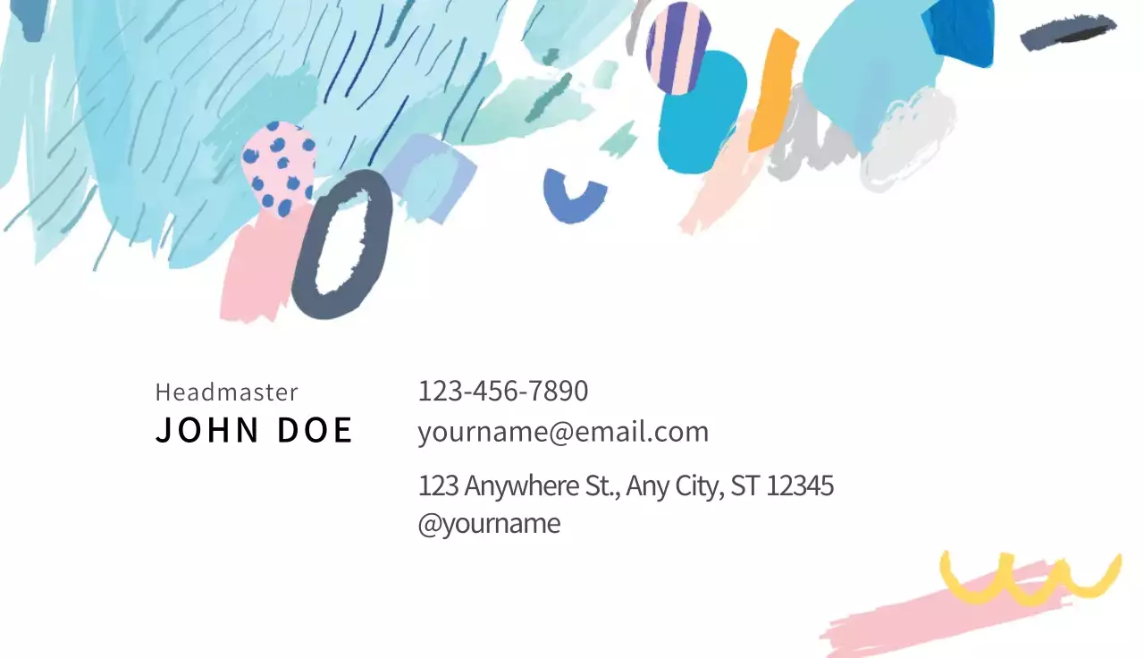 Pink Abstract Art Business Card