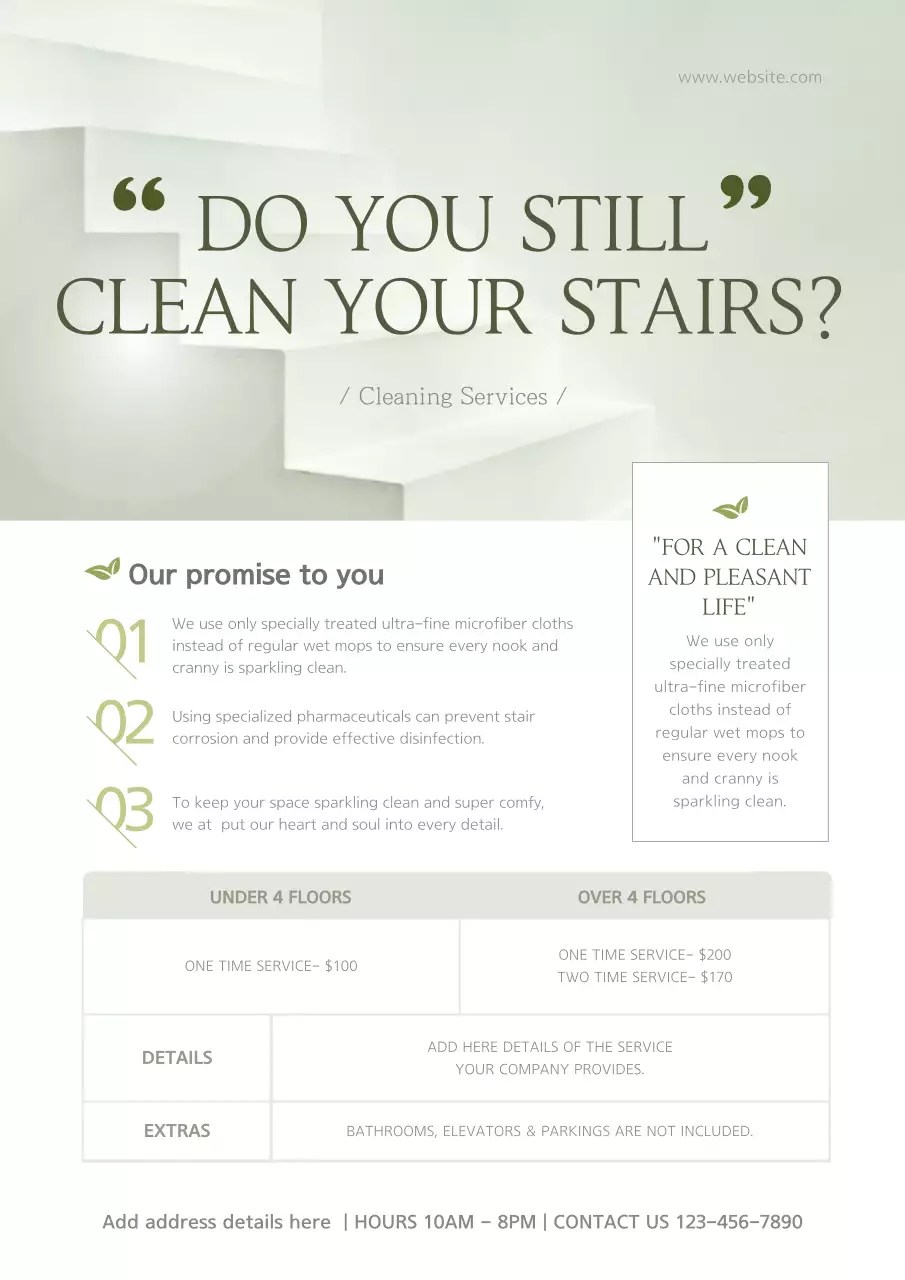 Green Minimal Cleaning Promotion Poster