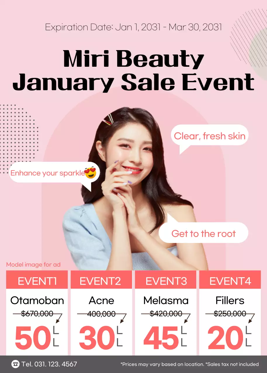 Poster Promosi Kecantikan Trendi Warna Pink