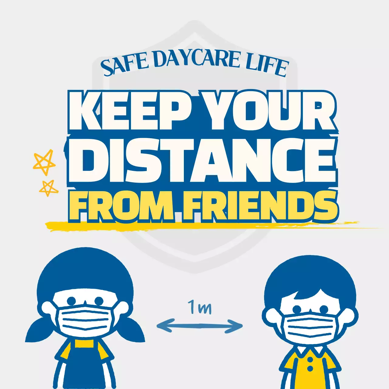 Blue Simple Daycare Notice Social Media Post