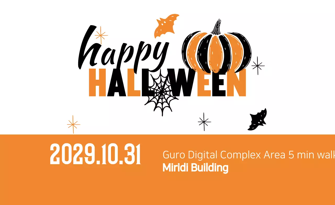 Biểu ngữ thông báo Halloween thời trang màu cam