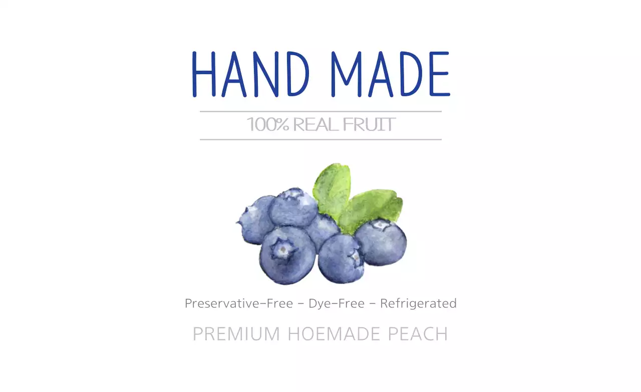 Spanduk Label Buah Minimal Biru