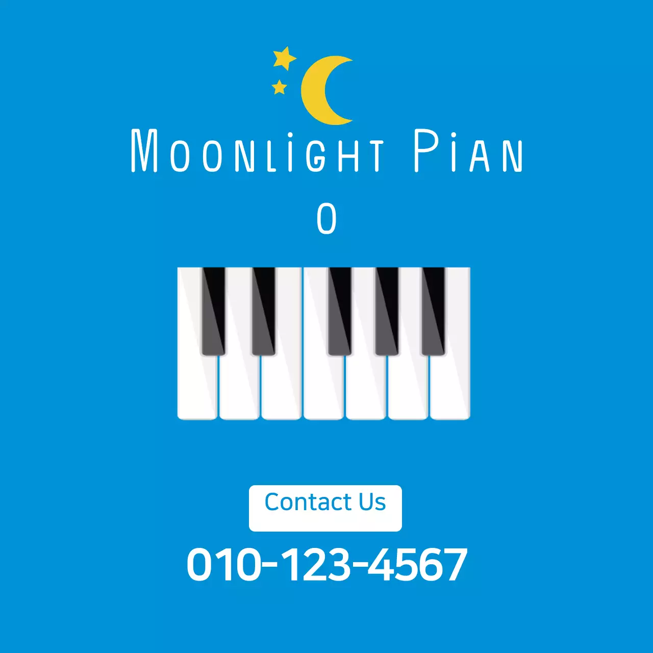 Blue Minimal Piano Advertisement Banner
