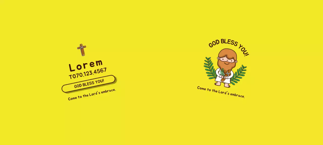 Yellow character illustration church