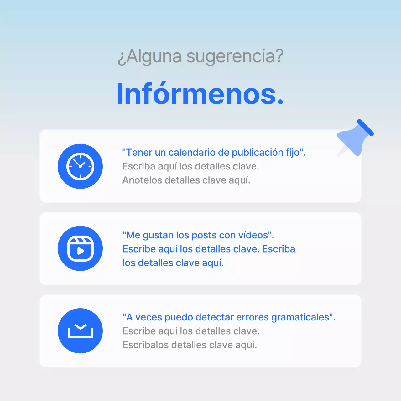 Informe de la encuesta de satisfacción con un claro énfasis en los gráficos azules