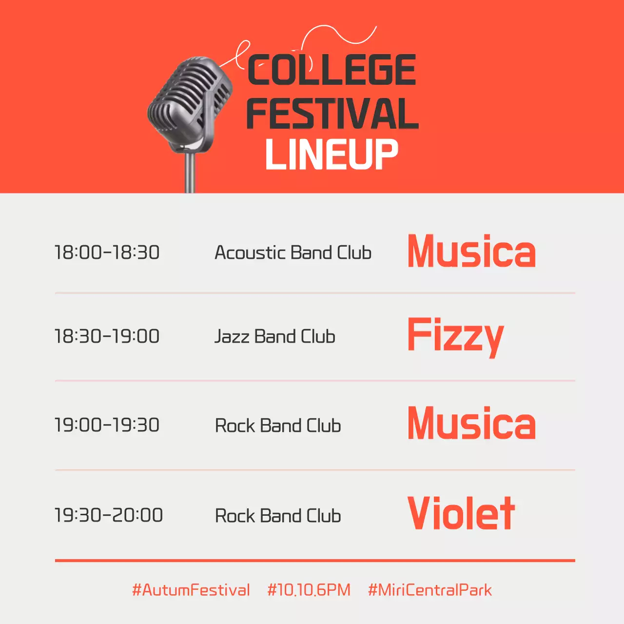 Orange Modern Festival Announcement Social Media Post