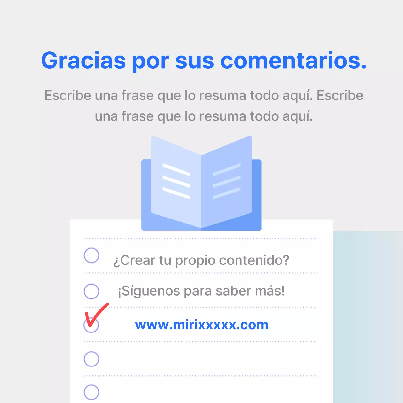 Informe de la encuesta de satisfacción con un claro énfasis en los gráficos azules