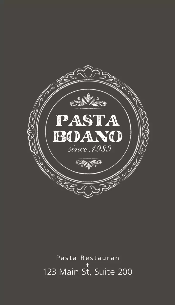 Danh thiếp quảng cáo nhà hàng cổ điển màu xám