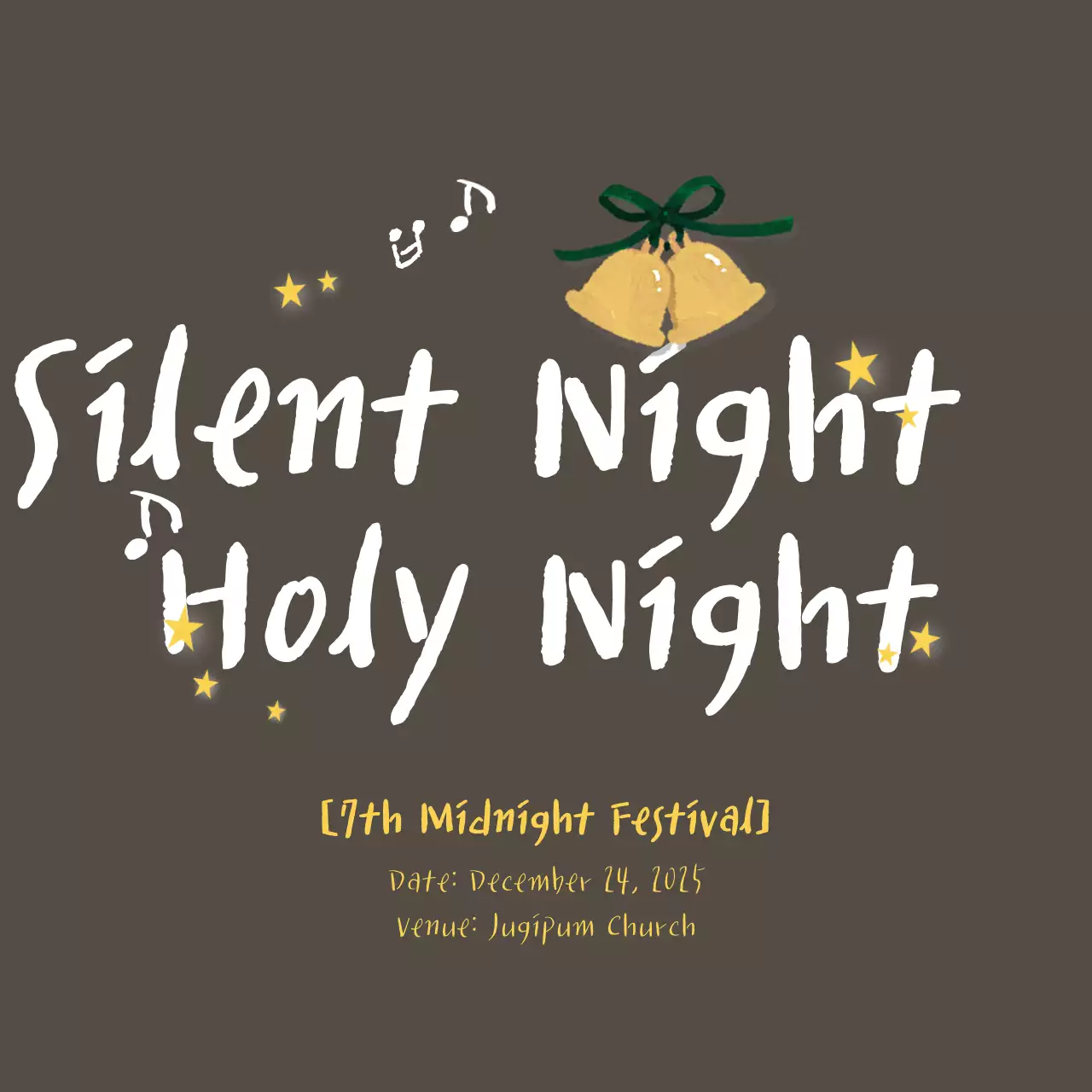 Biểu ngữ sự kiện Giáng sinh truyền thống màu nâu