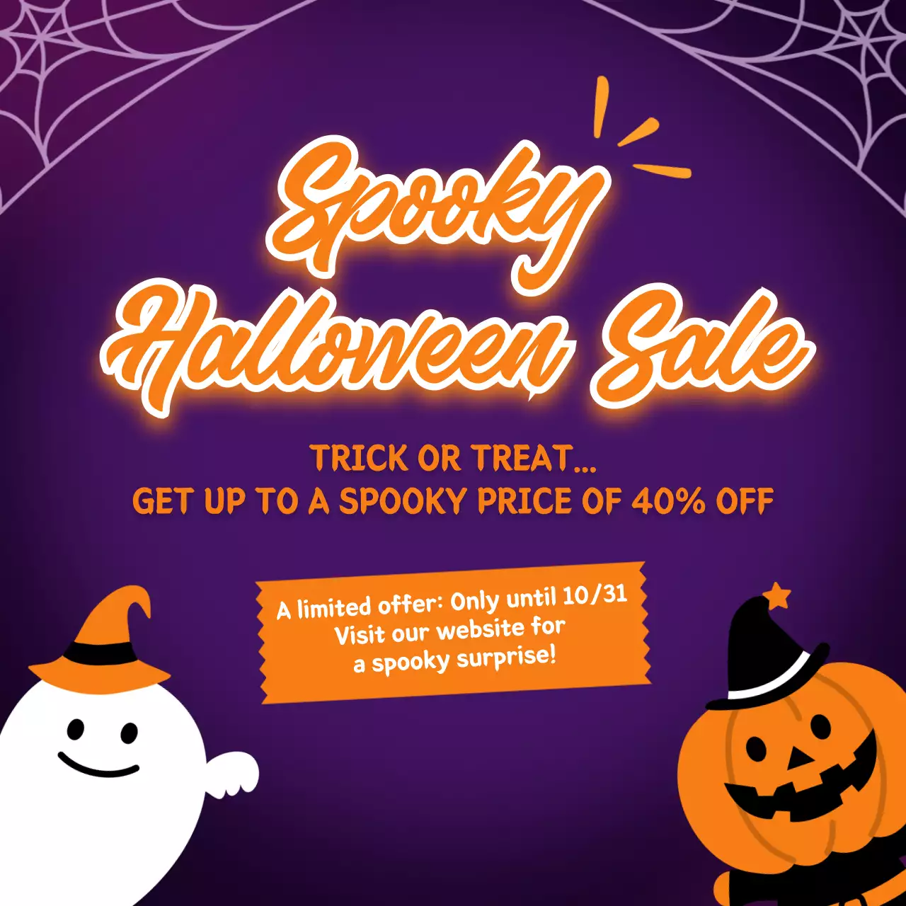 Purple Retro Halloween Promotion Social Media Post