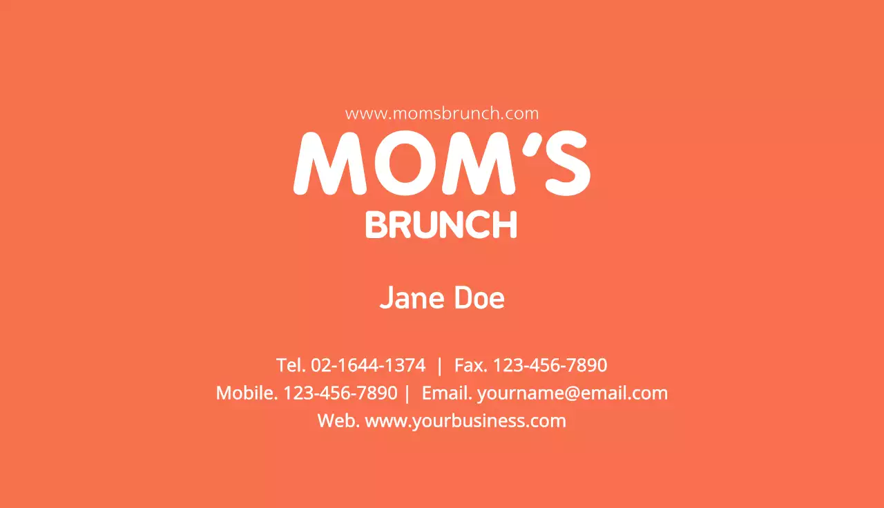 Beige Playful Brunch Invitation Business Card