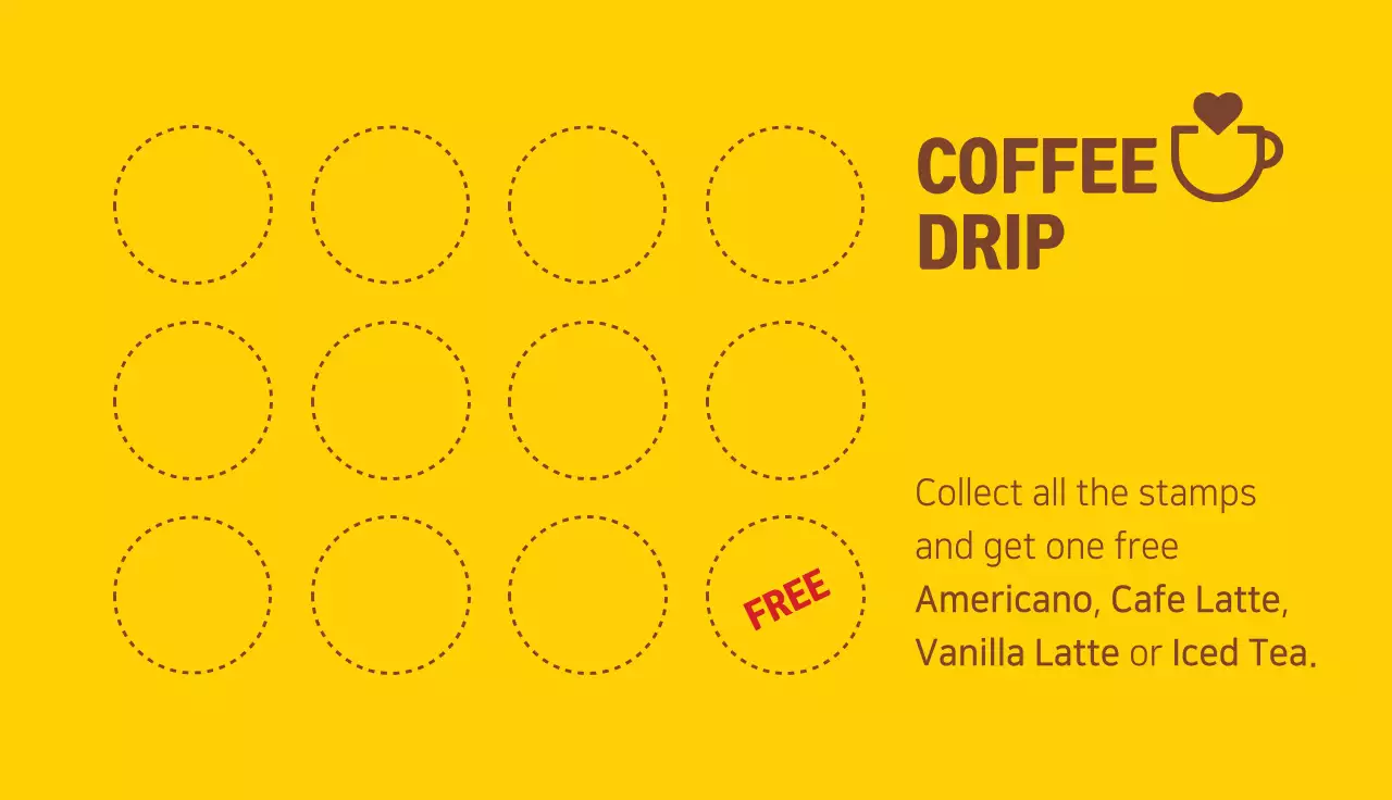 Yellow Minimal Coffee Promotion Business Card