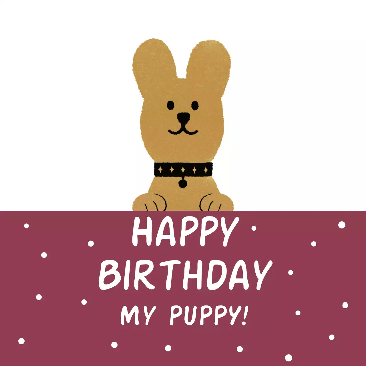 Biểu ngữ thiệp sinh nhật đơn giản màu nâu đỏ