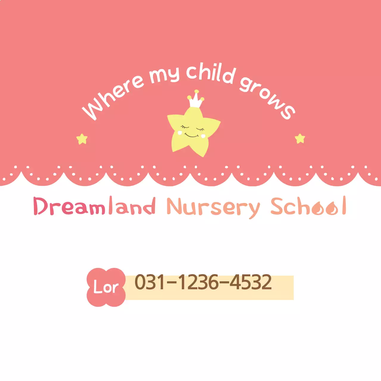 Spanduk Iklan Pembibitan Minimal Berwarna Pink