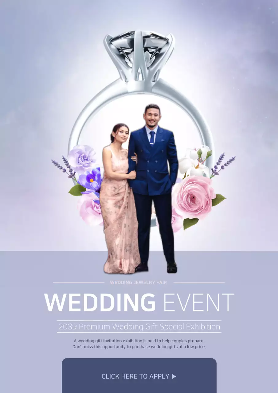 Purple Elegant Wedding Event Poster