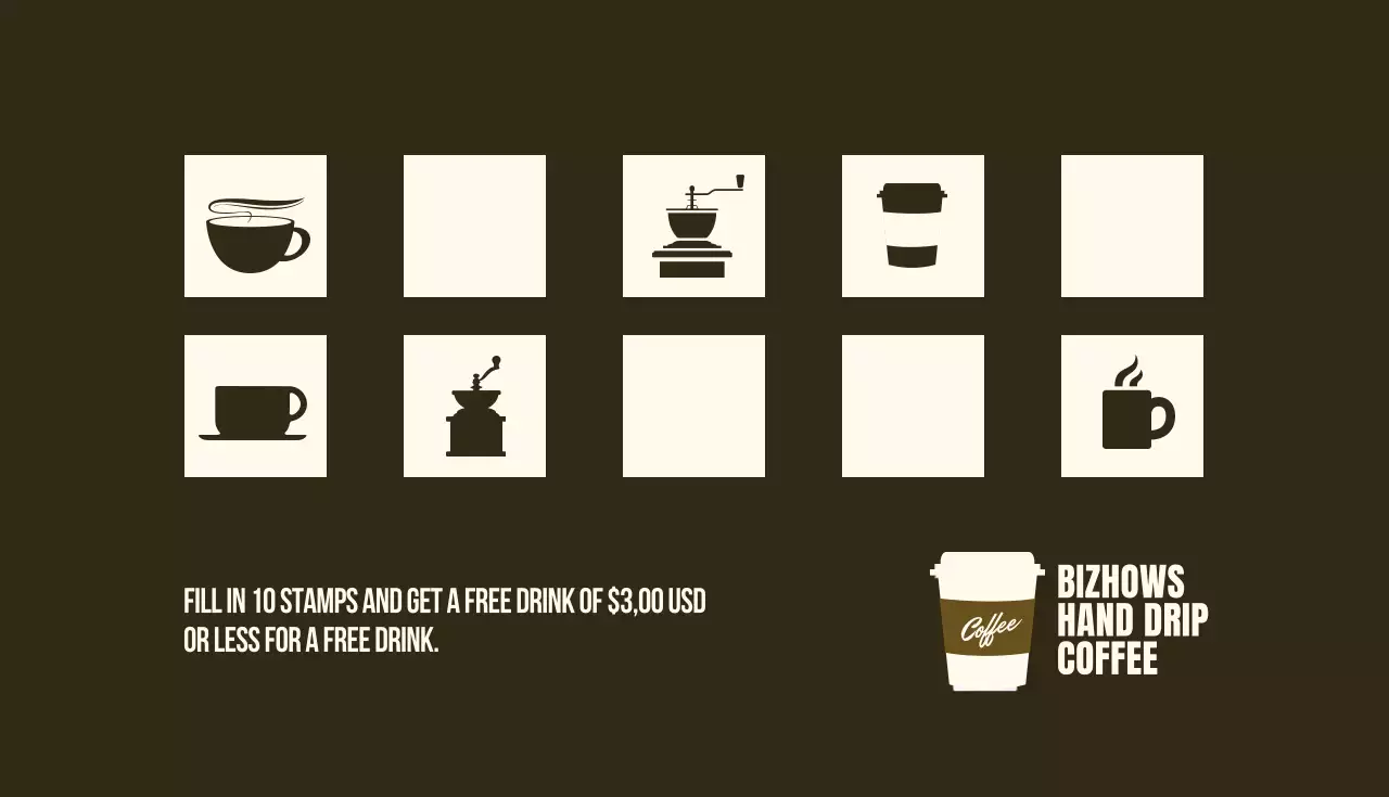 Beige Minimal Coffee Promotion Business Card