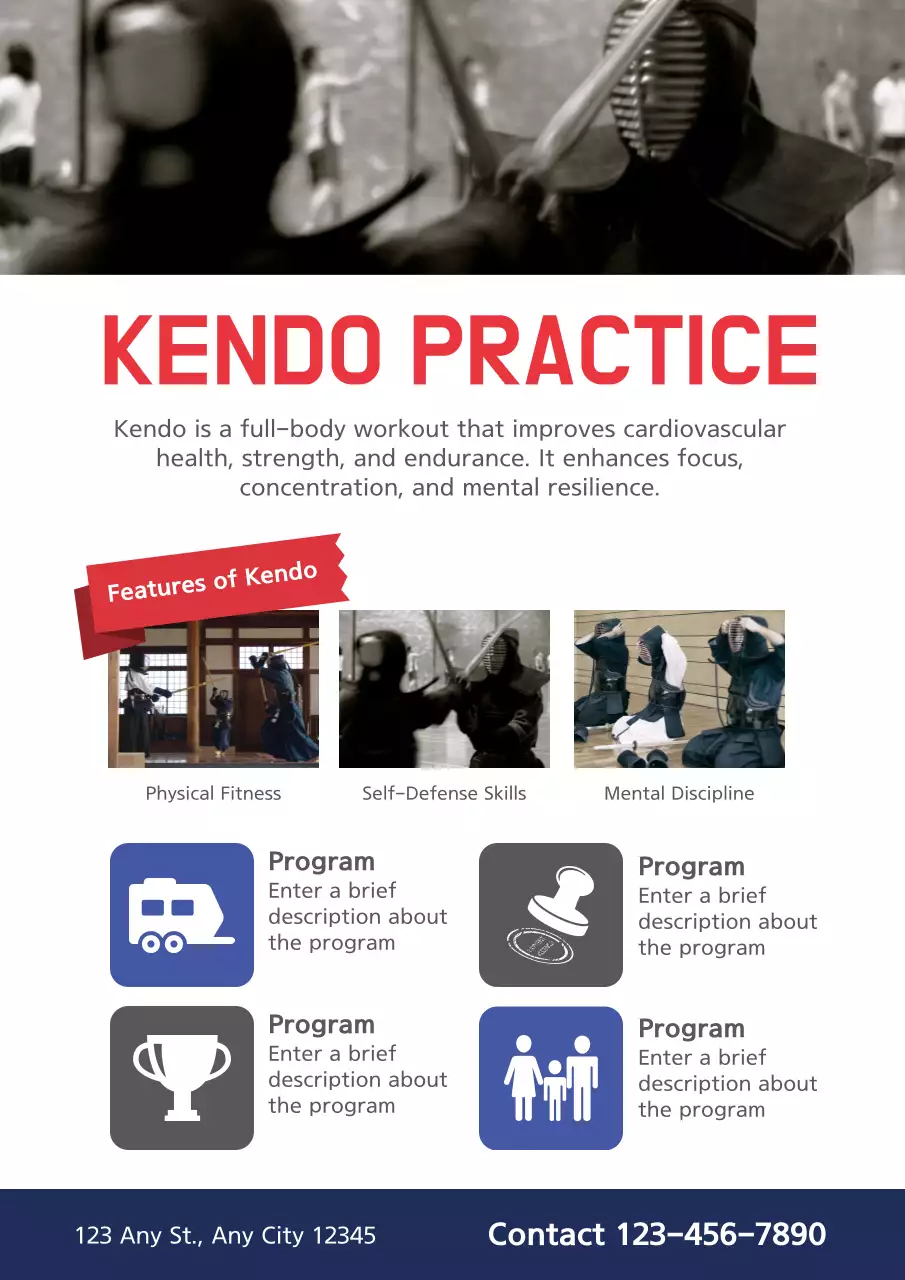 Red Traditional Kendo Promotion Poster