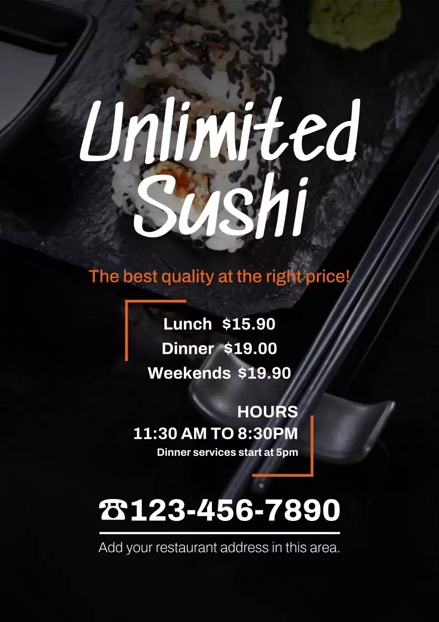 Black Modern Sushi Promotion Poster