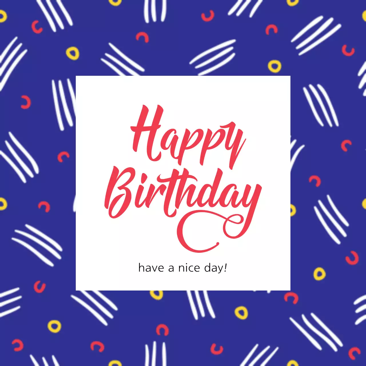 Blue Trendy Birthday Card Banner