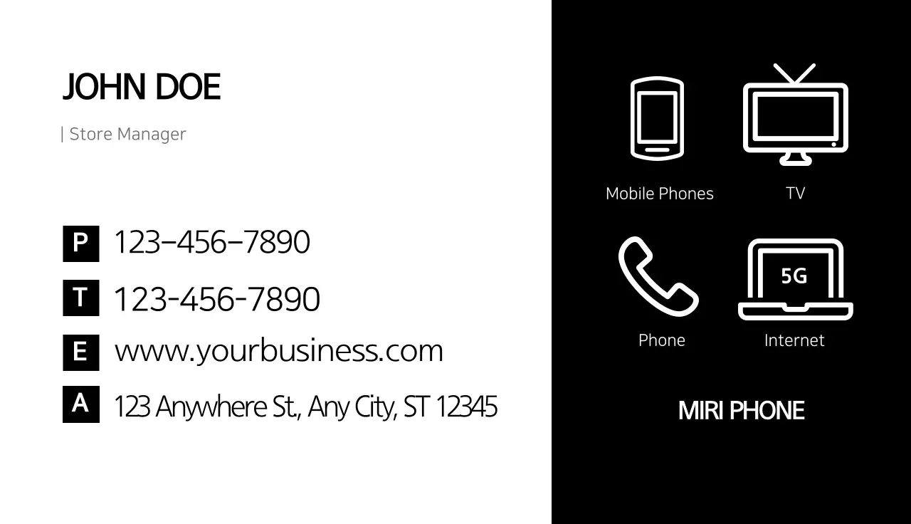 Black Minimal Business Card