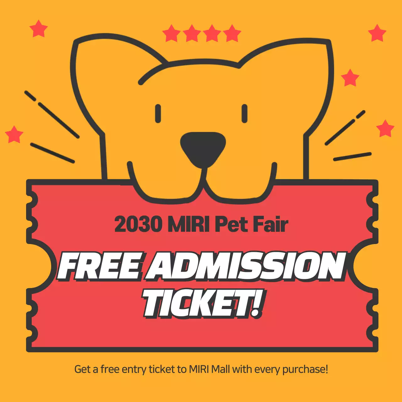 Orange Retro Pet Promotion Instagram Post