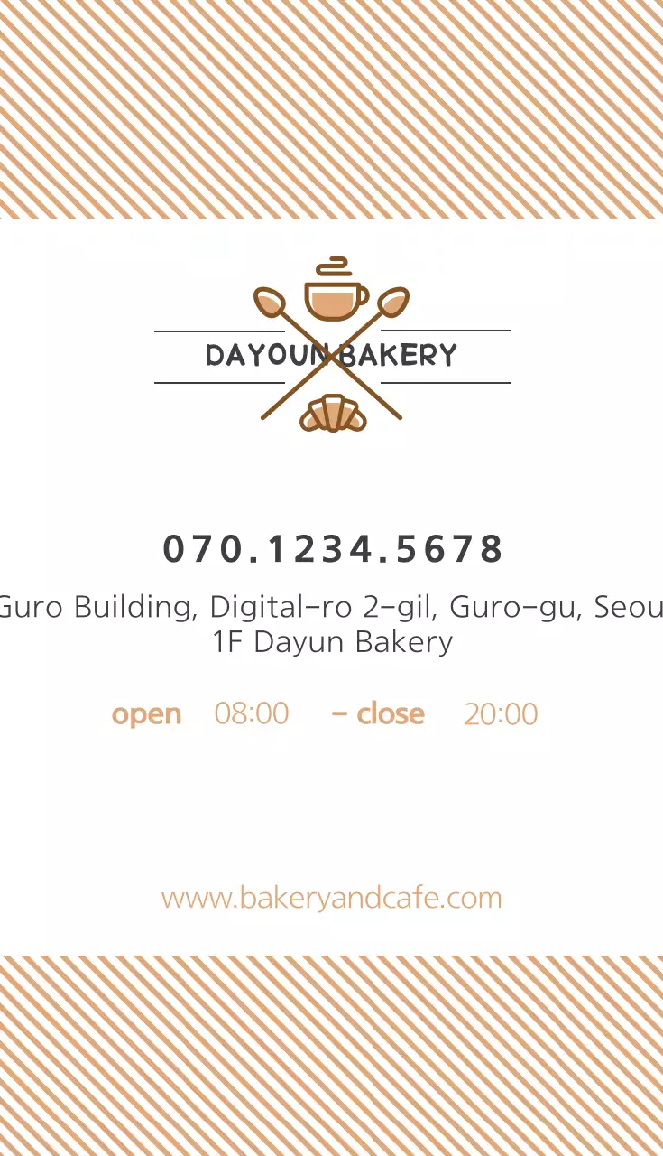 Kartu Nama Promosi Toko Roti Orange Simple