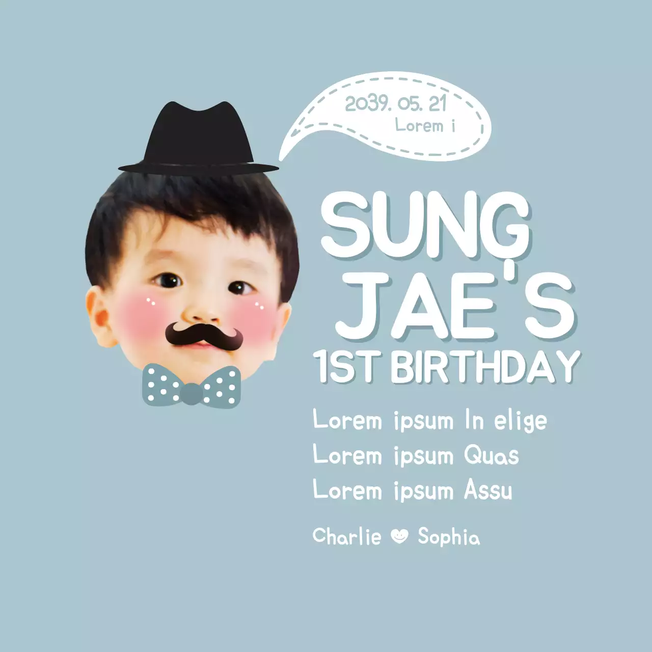 Blue Cute Birthday Invitation Banner