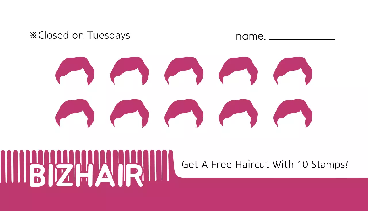 Pink Minimal Hair Business Card