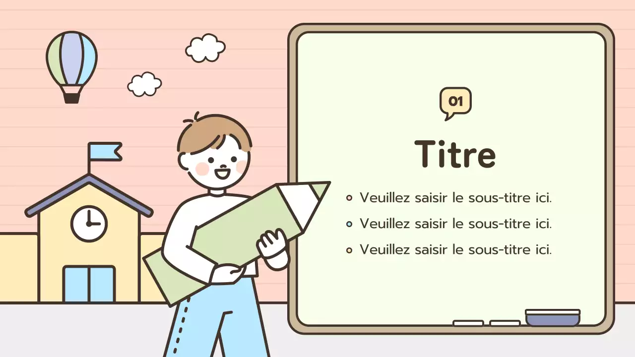 Illustrations mignonnes sur le thème du tableau noir pastel pour l'utilisation en classe