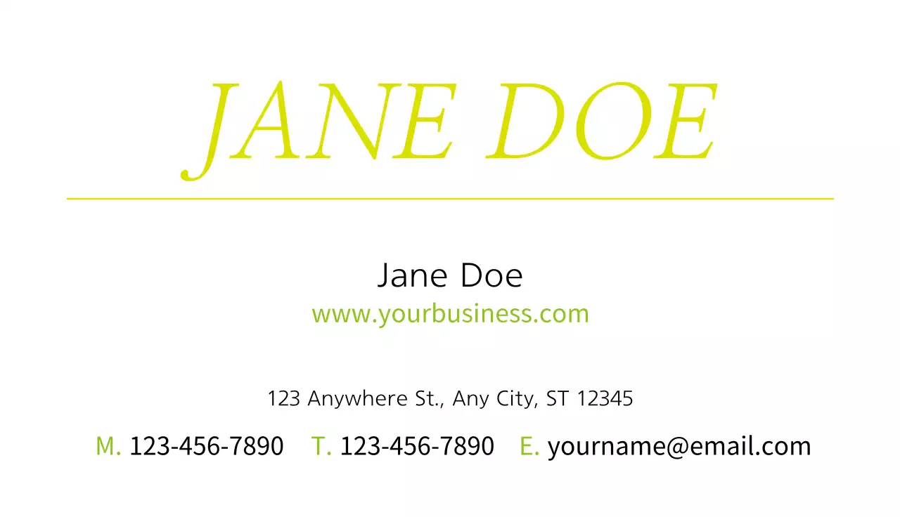 Yellow Modern Makeup Promotion Business Card
