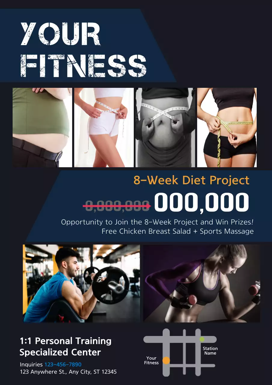 Black Modern Fitness Promotion Poster