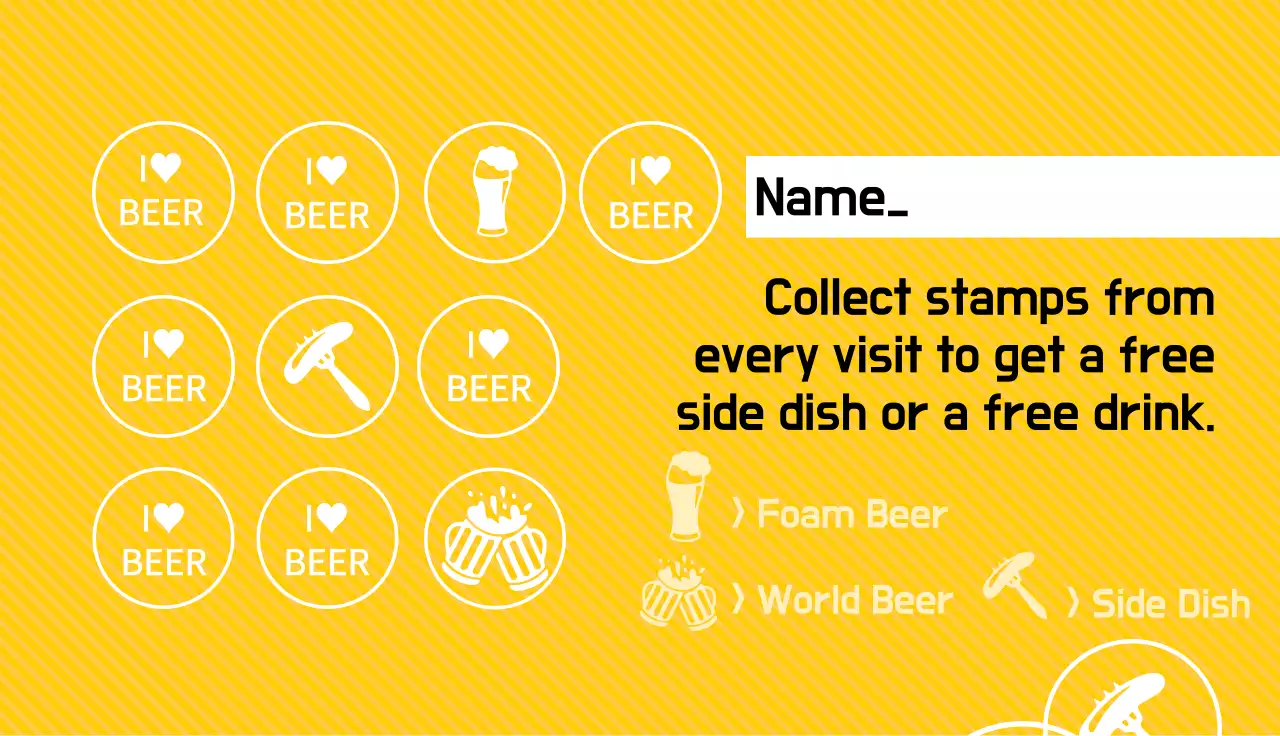 Yellow Trendy Beer Promotion Business Card