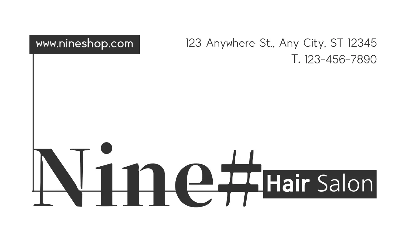 Black Minimal Salon Business Card