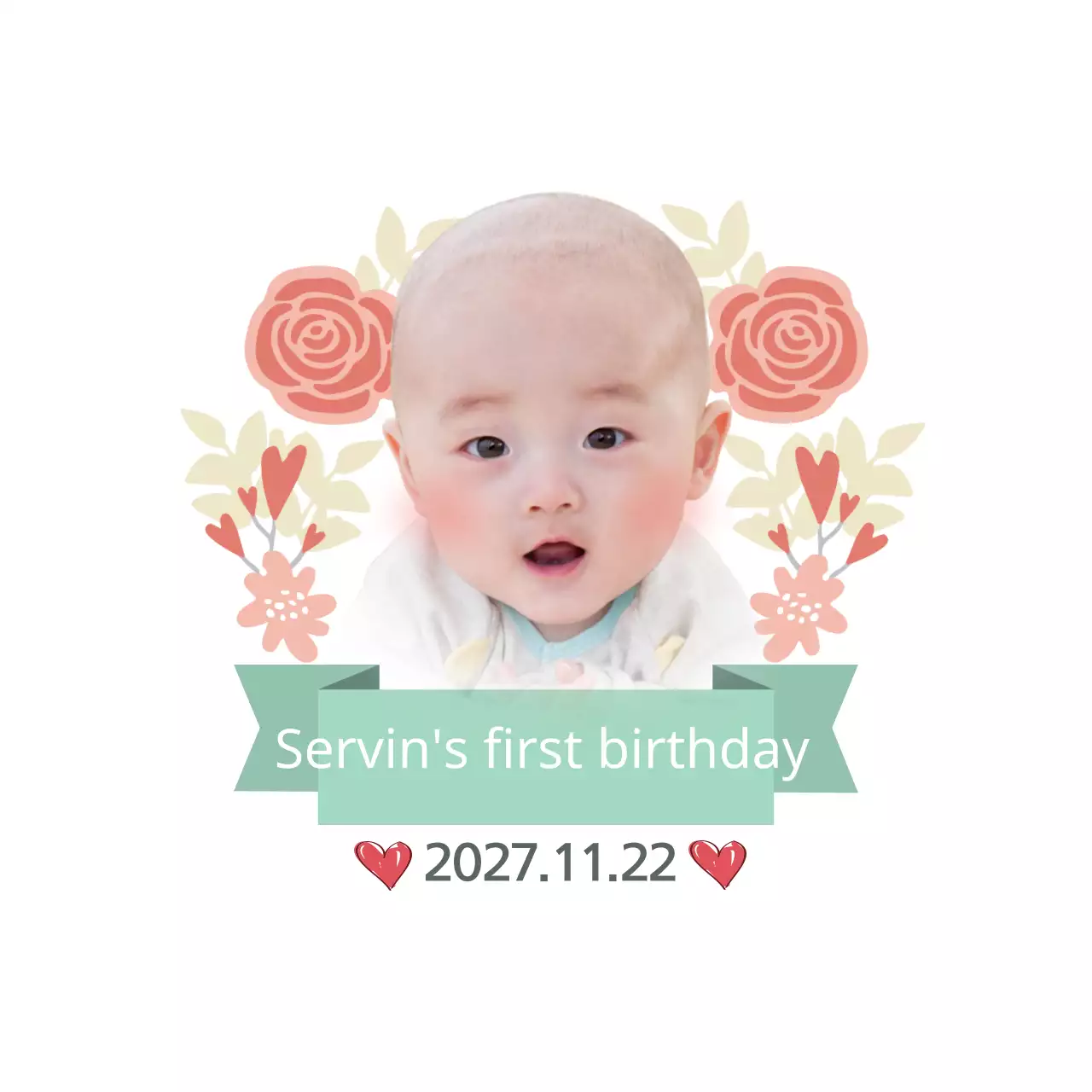 White Floral Birthday Invitation Banner