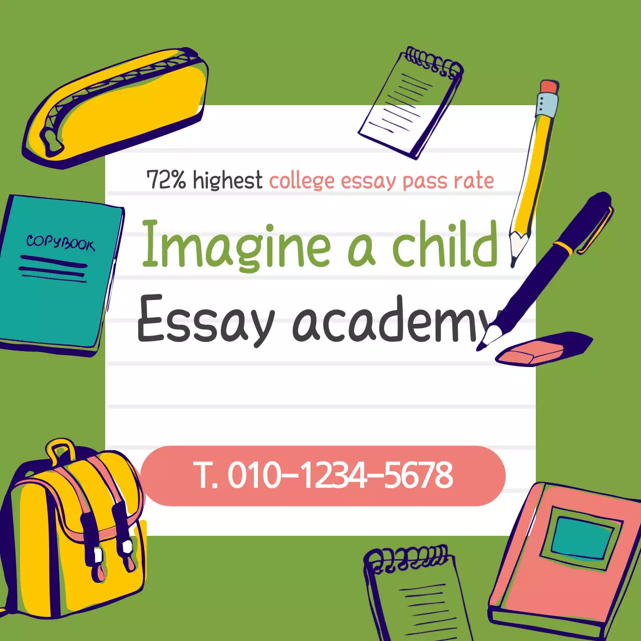 Green Trendy Essay Promotion Banner