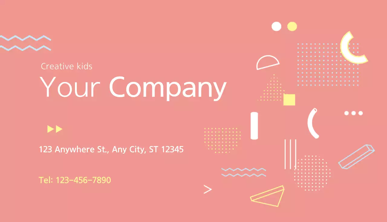 Coral Geometric Business Card