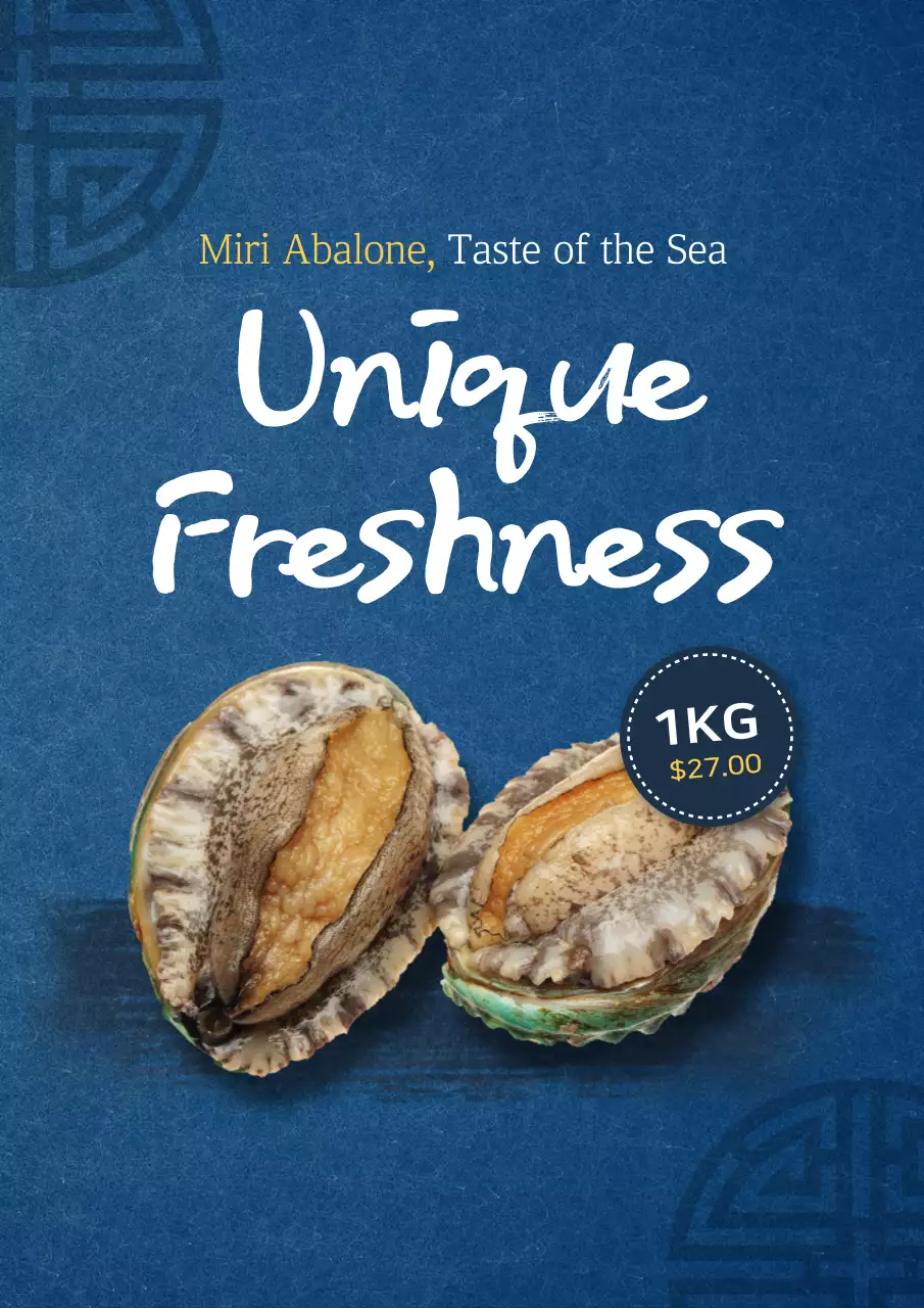 Blue Modern Seafood Promotion Poster