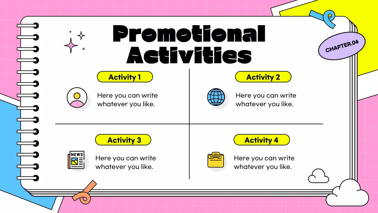 Pink Playful Volunteer Diary Presentation