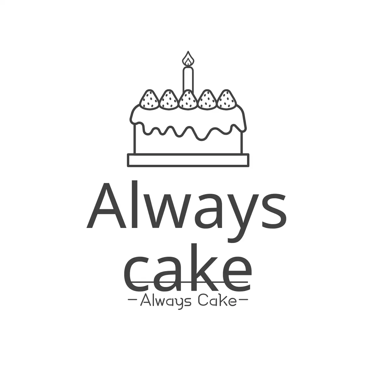 Biểu ngữ Logo Bánh Tối Giản Màu Đen