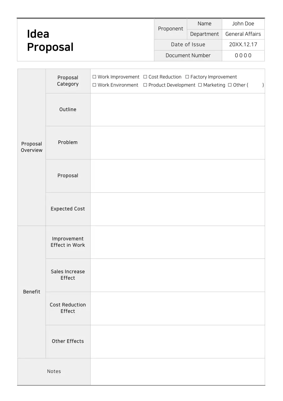 White Professional Idea Document