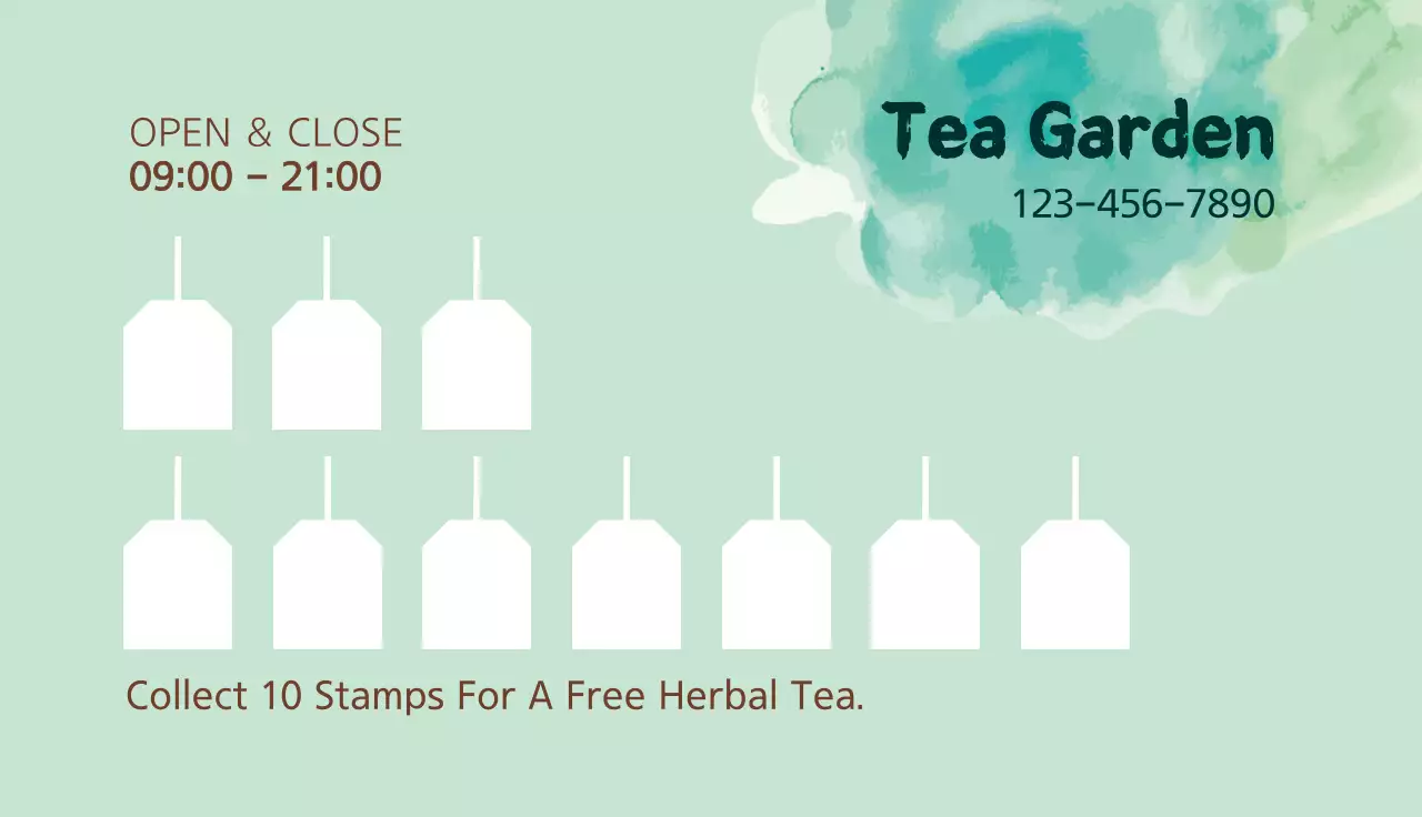 Green Rustic Tea Promotion Business Card