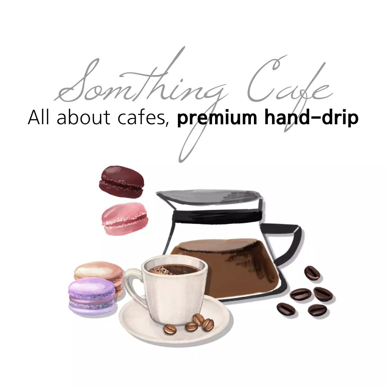 Biểu ngữ quảng cáo cà phê tối giản màu be