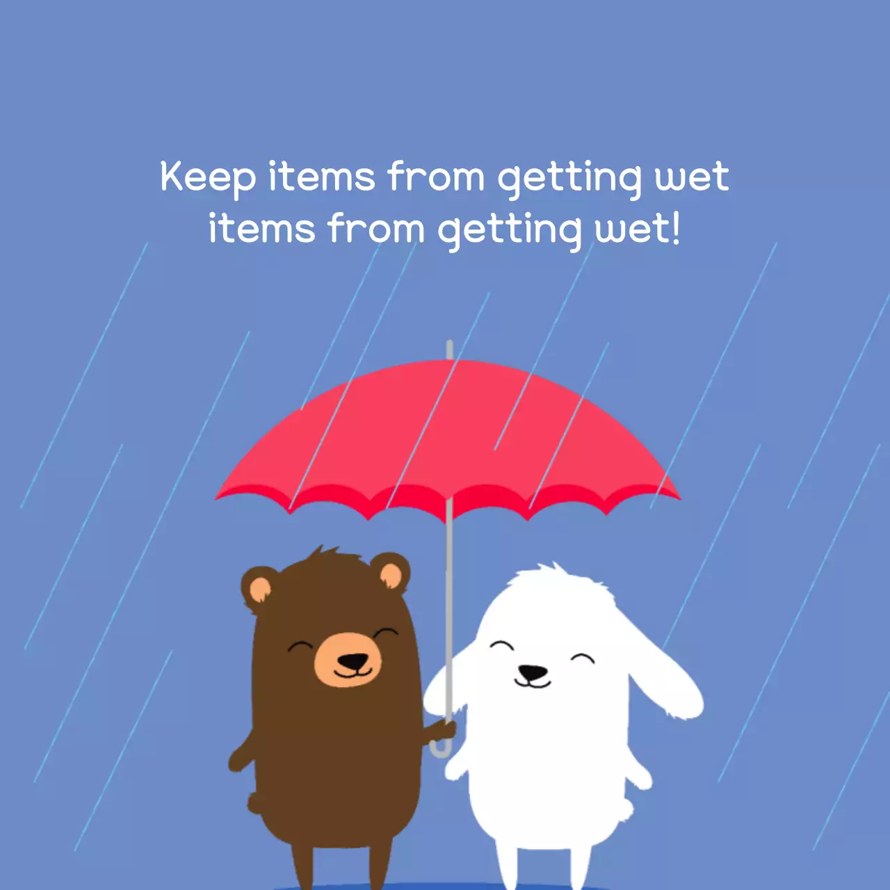 Biểu ngữ hướng dẫn mưa đơn giản màu đỏ